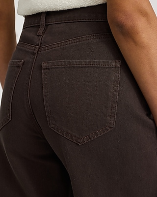 High Waisted Wide Leg Ankle Dark Wash Jeans