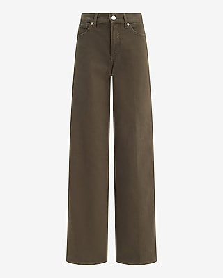 High Waisted Tall Hem Wide Leg Medium Wash Jeans Hyper Stretch