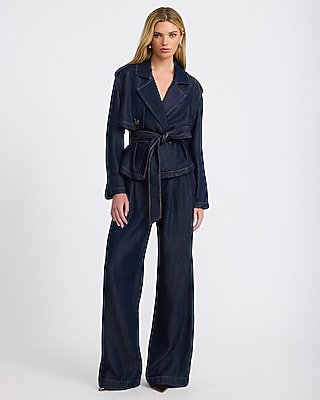 High Waisted Relaxed Wide Leg Dark Wash Trouser Jeans