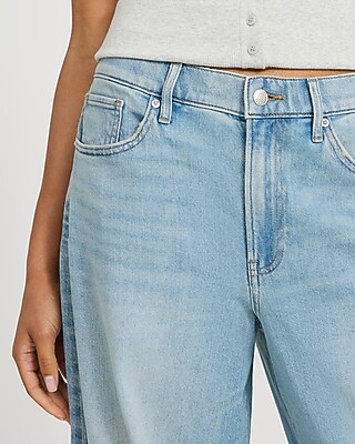 High Waisted Light Wash Relaxed Wide Leg Jeans
