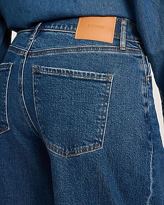 High Waisted Dark Wash Relaxed Wide Leg Jeans