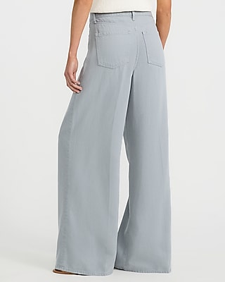 High Waisted Dusty Wash Relaxed Wide Leg Jeans