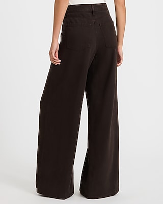 High Waisted Relaxed Wide Leg Dark Wash Jeans
