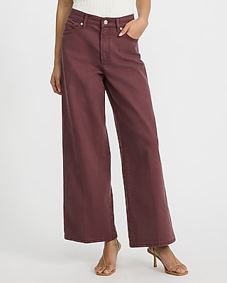 High Waisted Wide Leg Ankle Jeans