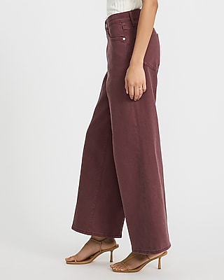 High Waisted Wide Leg Ankle Jeans