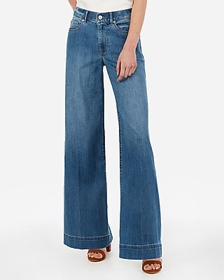 EAM Women's High Waist Wide Leg Jeans