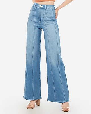 high waisted wide leg jeans