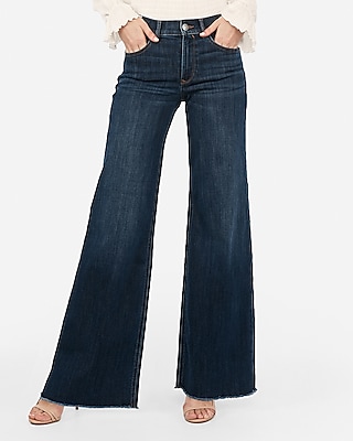 High Waisted Dark Wash Wide Leg Jeans 