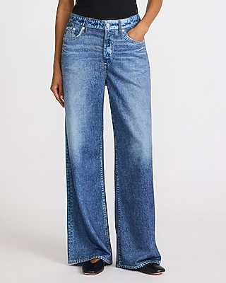 High Waisted Wide Leg Dark Wash Jeans