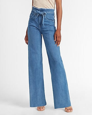 high waisted tie jeans