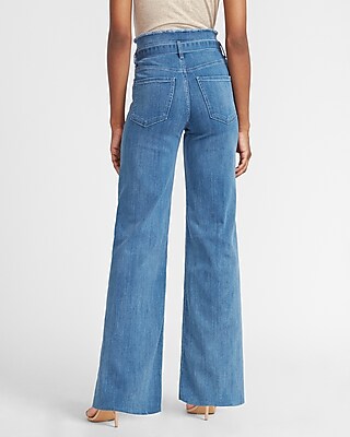 tie waist flare leg jeans