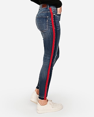black jeans with white stripe down the side