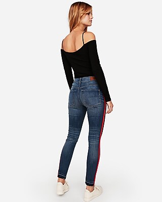 express jeans with red stripe