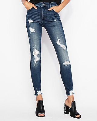 ripped ankle skinny jeans