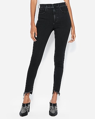 high rise black ankle jeans