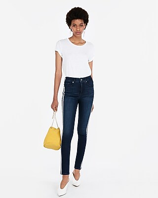 express jeans with yellow stripe