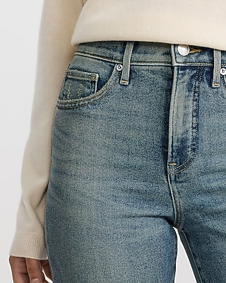 High Waisted '70s Flare Medium Wash Jeans Hyper Stretch