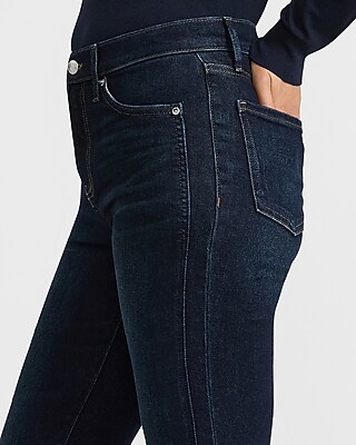 High Waisted '70s Flare Seamed Dark Wash Jeans Hyper Stretch