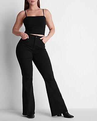 flare jeans women black