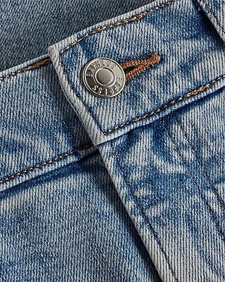 Mid Rise Light Wash Front Vent '70s Flare Jeans