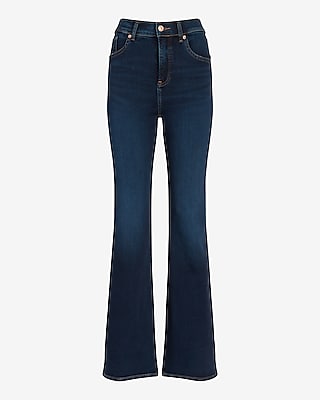 High Waisted Dark Wash Flare Jeans