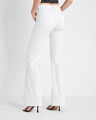 パンツ HUSBANDS white flared high waised jeans husbands white flared high waised jeans FLARED HIGH-WAISTED JEANS