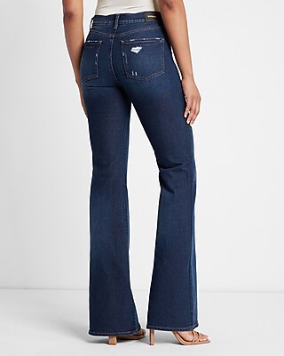 Mid Rise Dark Wash '70s Flare Jeans - image 5