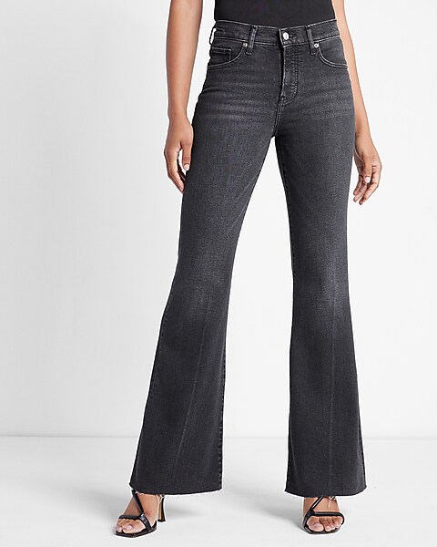 Mid Rise Black '70s Flare Jeans