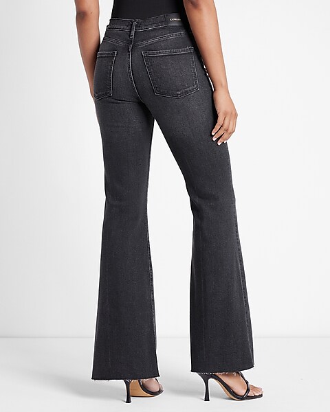 Mid Rise Flared Jeans - Black