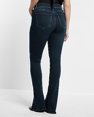 Mid Rise Dark Wash Front Vent Skyscraper Jeans