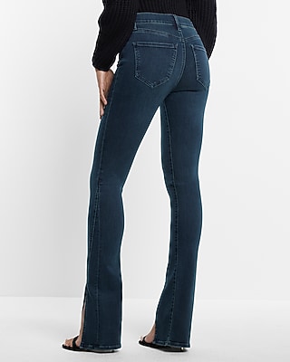Mid Rise Dark Wash Front Vent Skyscraper Jeans