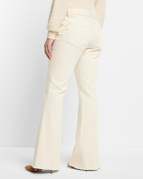 Mid Cream 70s Flare Jeans | Express