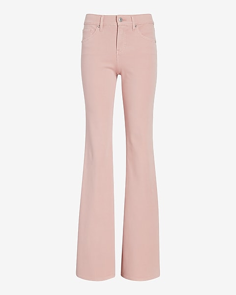 Mid Rise Pink '70s Flare Jeans | Express