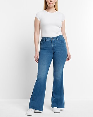 Mid Rise Medium Wash '70s Flare Jeans