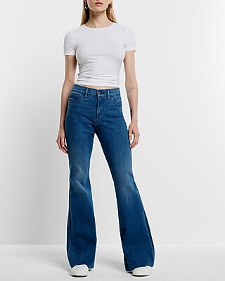 Mid Rise Medium Wash '70s Flare Jeans