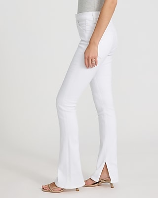 Mid Rise White Pintuck Skyscraper Jeans | Express