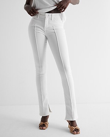 JEANIR Women's High Waisted White Skinny Jeans Work Pants High Waisted High  Waist Leggings with Pockets(White, X-Small, x_s) at  Women's Jeans  store
