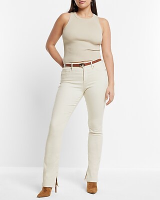 Mid Rise Cream Skyscraper Jeans