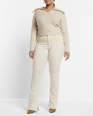 Mid Rise Cream Skyscraper Jeans