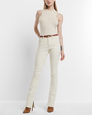 Mid Rise Cream Skyscraper Jeans