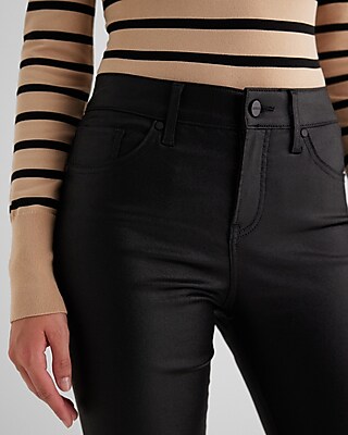 Mid Rise Black Coated '70s Flare Jeans | Express