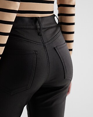 Mid Rise Black Coated '70s Flare Jeans | Express