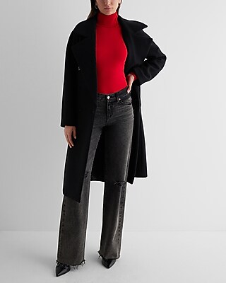 Mid Rise Washed Black Ripped '70s Flare Jeans