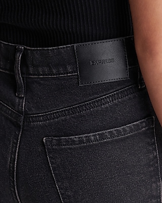 Mid Rise Washed Black Ripped '70s Flare Jeans