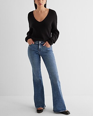 Mid Rise Medium Wash '70s Flare Jeans