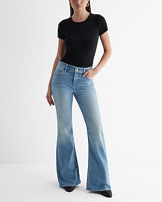 Mid Rise Light Wash '70s Flare Jeans