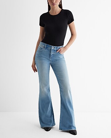 FitsYou 3-Sizes-in-1 Extra High-Waisted Black Flare Jeans for Women