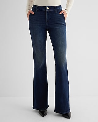 Mid Rise Black Sparkle '70s Flare Jeans