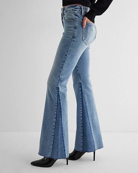 Mid Rise Light Wash Two-tone Flexx '70s Flare Jeans