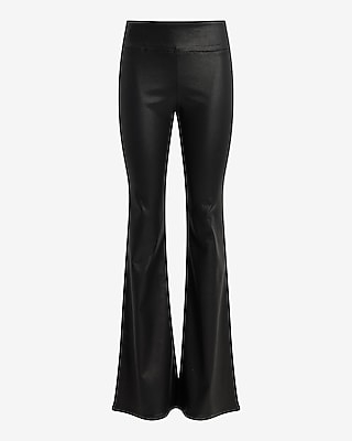 Mid Rise Black Coated Pull-On '70s Flare Jeans